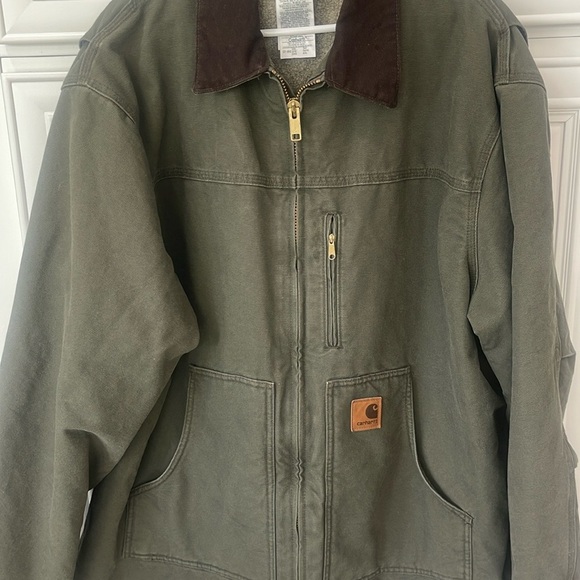 Carhartt  RN #14806 Green Coat Jacket Size 2XL Tall cotton Duck - Picture 12 of 16